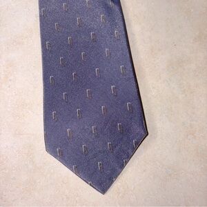 Armani Collezioni Blue and Gray Tie Cotton/Nylon